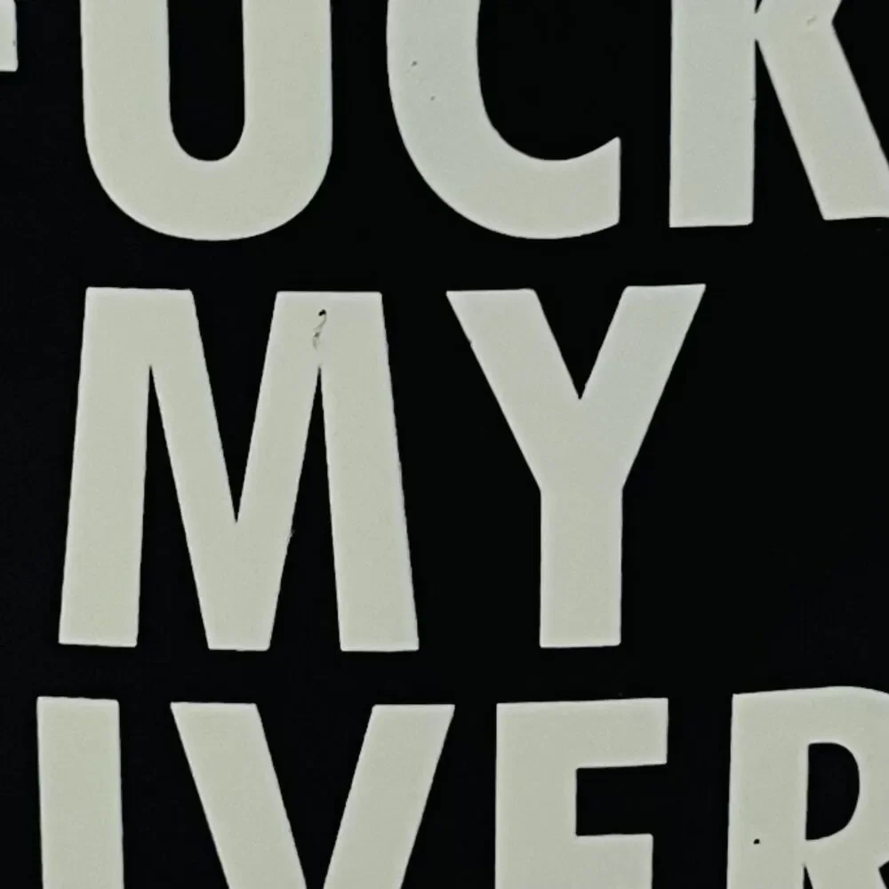 URBAN OUTFITTERS Matte Black White Lettering F**k My Liver Hip Flask